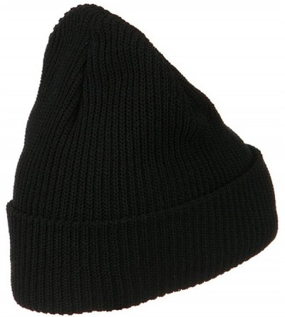 Skullies & Beanies Eco Cotton Ribbed XL Cuff Beanie - Black - CN115EH0Y25 $26.38