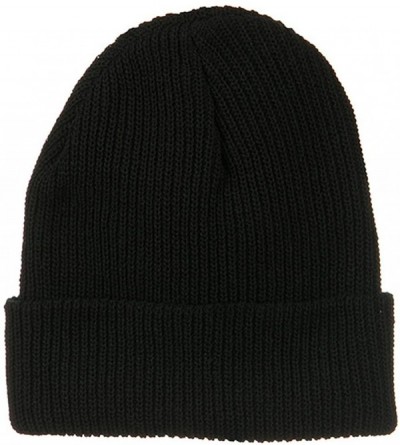 Skullies & Beanies Eco Cotton Ribbed XL Cuff Beanie - Black - CN115EH0Y25 $26.38