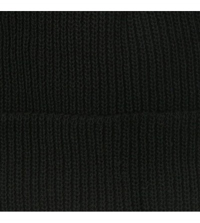 Skullies & Beanies Eco Cotton Ribbed XL Cuff Beanie - Black - CN115EH0Y25 $26.38