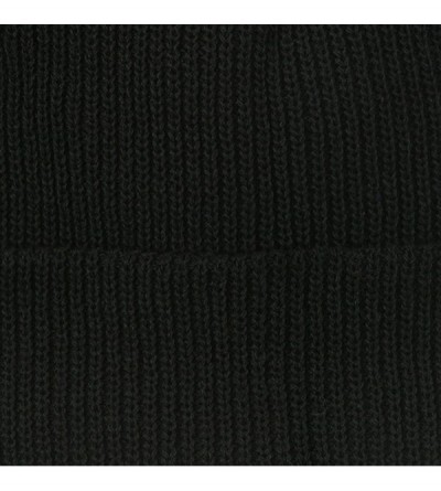 Skullies & Beanies Eco Cotton Ribbed XL Cuff Beanie - Black - CN115EH0Y25 $26.38
