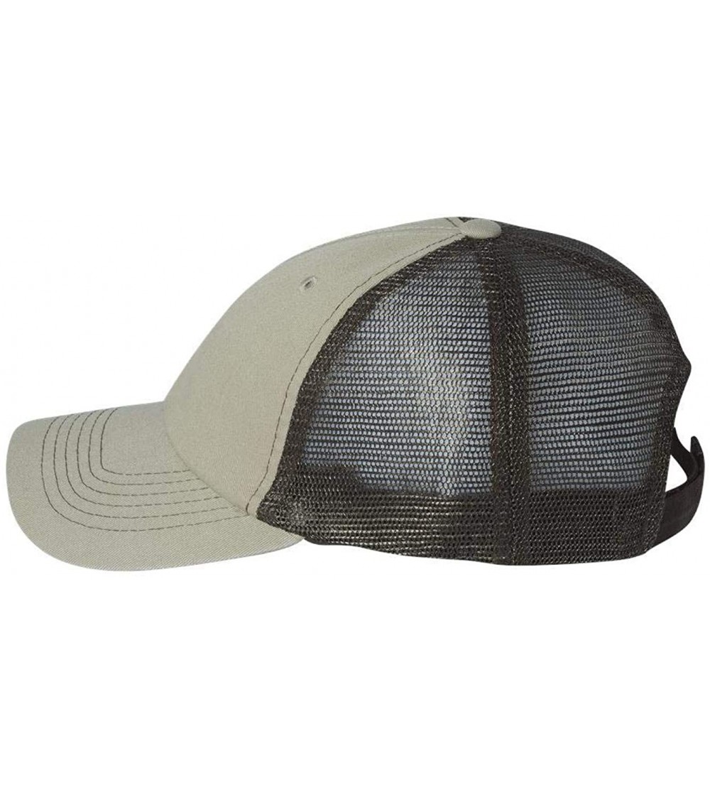 Baseball Caps Headwear 3100 Contrast Stitch Mesh Cap - Khaki/Brown - CH11YZ9LNT1 $8.90