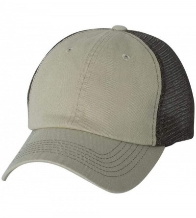 Baseball Caps Headwear 3100 Contrast Stitch Mesh Cap - Khaki/Brown - CH11YZ9LNT1 $8.90