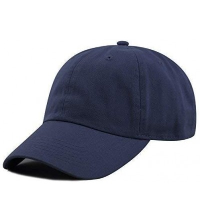 Baseball Caps Unisex Blank Washed Low Profile Cotton & Denim & Tie Dye Dad Hat Baseball Cap - Navy - CF12GVASDCP $21.40