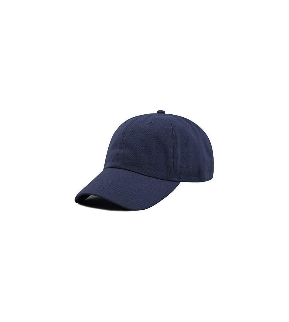 Baseball Caps Unisex Blank Washed Low Profile Cotton & Denim & Tie Dye Dad Hat Baseball Cap - Navy - CF12GVASDCP $7.73