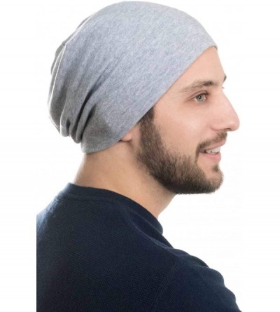 Skullies & Beanies Mens Relaxed Beanie - 100% Cotton Beanie Hats for Guys - Burgundy Wine - C7184GTSE0T $19.14