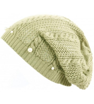 Skullies & Beanies Knit Crochet Hat Light Beanie Style Knitted Cap Women Girl Thin Hollow Braid - Darkkhaki - C518EIM258U $7.26