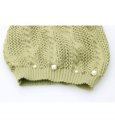 Skullies & Beanies Knit Crochet Hat Light Beanie Style Knitted Cap Women Girl Thin Hollow Braid - Darkkhaki - C518EIM258U $7.26