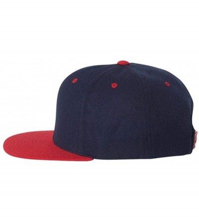 Visors 6-Panel Structured Flat Visor Classic Snapback (6089) - Navy/Red - CE11NANFKAJ $11.07