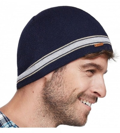 Skullies & Beanies Merino Wool Daily Beanie-Unisex Warm Soft Winter Hat Unique Knit Skull Cap - Navy - CY186HIH84C $10.59