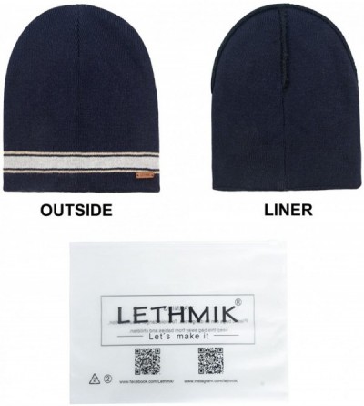 Skullies & Beanies Merino Wool Daily Beanie-Unisex Warm Soft Winter Hat Unique Knit Skull Cap - Navy - CY186HIH84C $10.59