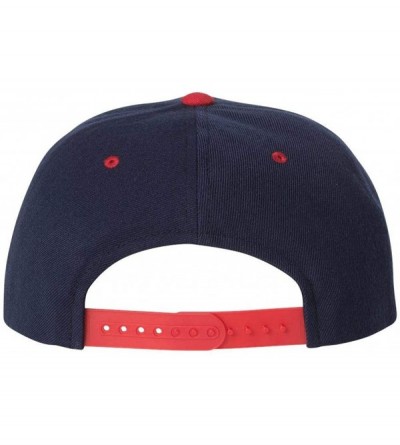 Visors 6-Panel Structured Flat Visor Classic Snapback (6089) - Navy/Red - CE11NANFKAJ $11.07