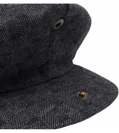 Newsboy Caps Classic Men's Wool Herringbone Newsboy Cap Driving Cabbie Tweed Applejack Golf Hat - 3052-black Tile - C1193USYI...