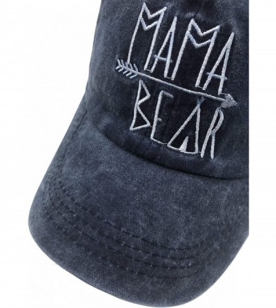 Baseball Caps Mama Bear Ponytail Hat Vintage Washed Distressed Baseball Dad Cap for Women - Blue - CY18Y4C3S8L $18.55