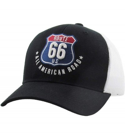 Baseball Caps Ride Caps Collection Distressed Baseball Cap Dad Hat Adjustable Unisex - (6.2) Black Route 66 - CH18XEMTMDT $13.57