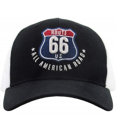 Baseball Caps Ride Caps Collection Distressed Baseball Cap Dad Hat Adjustable Unisex - (6.2) Black Route 66 - CH18XEMTMDT $13.57