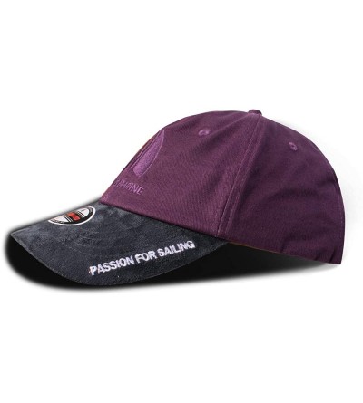 Baseball Caps Men's Sailing Cap for Men Women UV Race Hat with Retainer Clip - Purple - CQ18L0W8S3M $7.93