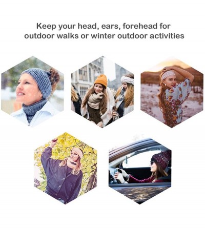 Cold Weather Headbands Womens Beanie Hats - Women Winter Warm Headband Stretchy Knitted Headwear Headwrap Soft Horsetail Mess...