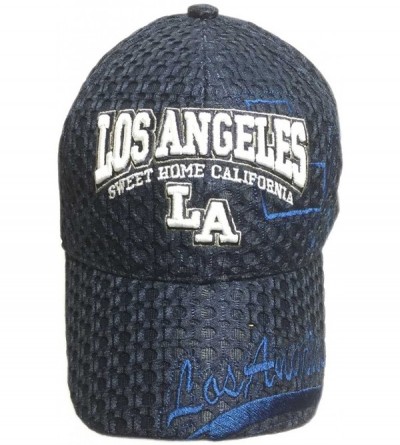 Baseball Caps 3D Embroidered Mesh Los Angeles LA Print Baseball Cap Hat - Navy Blue - C712C231LLL $28.73