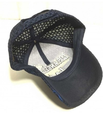 Baseball Caps 3D Embroidered Mesh Los Angeles LA Print Baseball Cap Hat - Navy Blue - C712C231LLL $16.47
