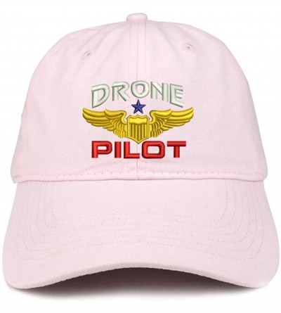 Baseball Caps Drone Pilot Aviation Wing Embroidered Soft Crown 100% Brushed Cotton Cap - Lt-pink - CK18KN074G6 $17.51