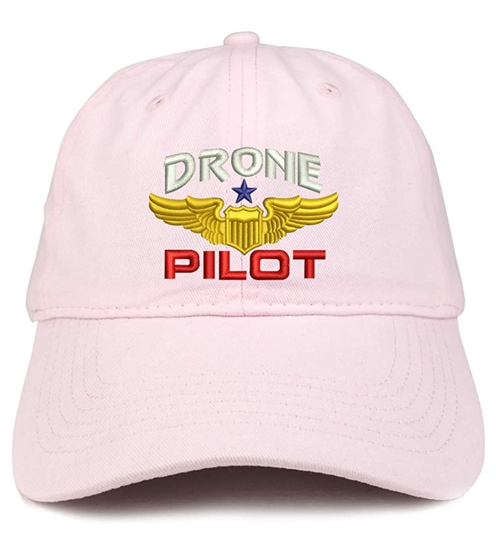 Baseball Caps Drone Pilot Aviation Wing Embroidered Soft Crown 100% Brushed Cotton Cap - Lt-pink - CK18KN074G6 $17.51