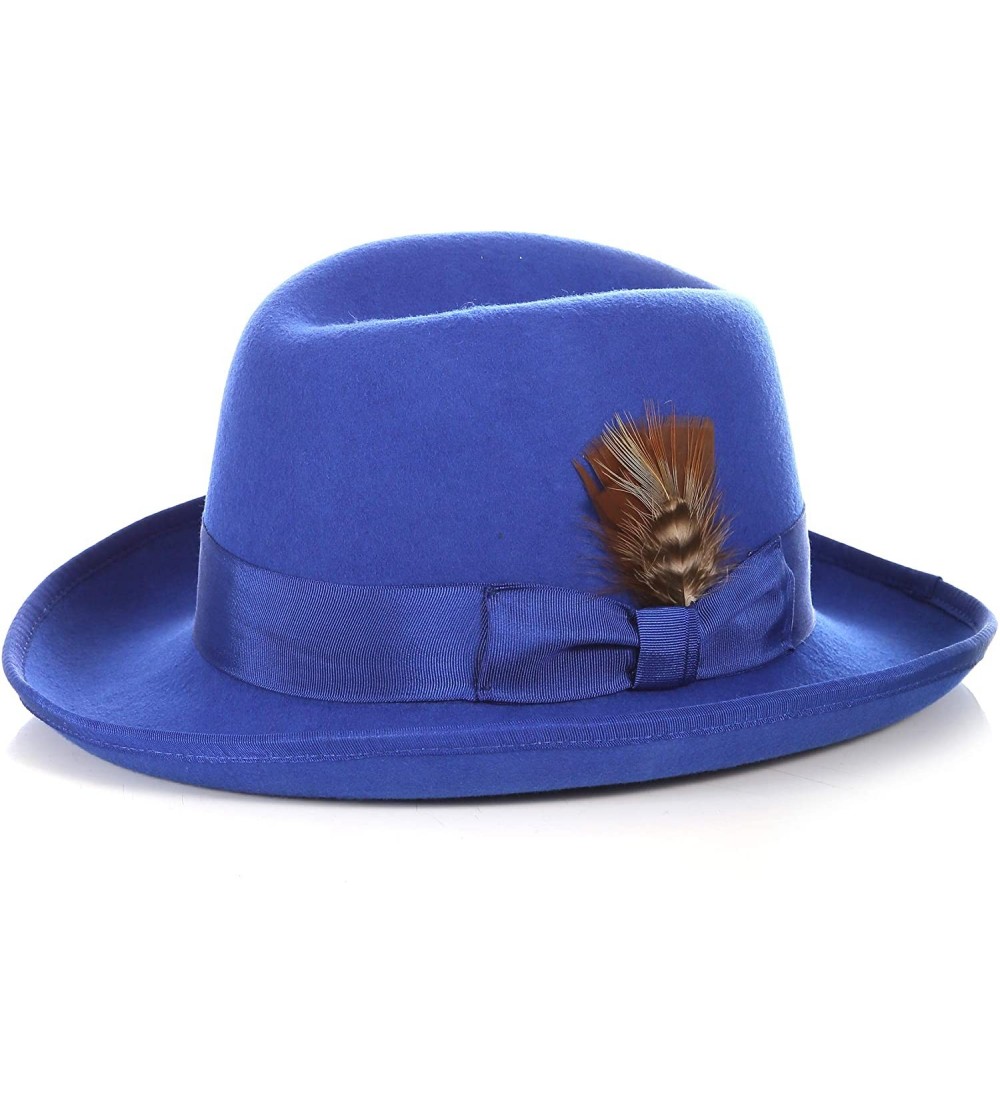 Fedoras Premium Godfather Hat - Royal Blue - CN12BPOTCAJ $33.46