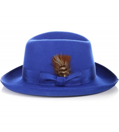 Fedoras Premium Godfather Hat - Royal Blue - CN12BPOTCAJ $33.46