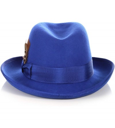 Fedoras Premium Godfather Hat - Royal Blue - CN12BPOTCAJ $33.46