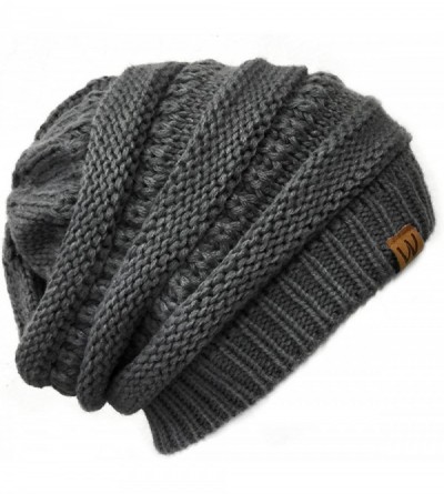 Skullies & Beanies Winter Thick Knit Beanie Slouchy Beanie for Men & Women - Grey - CO186KY2GR9 $10.90