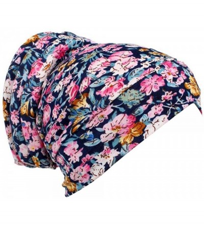 Skullies & Beanies Women Girl Floral Embroidery Chemo Hat Beanie Turban Wrap Cap for Cancer - D - C9185A4QYUD $10.15