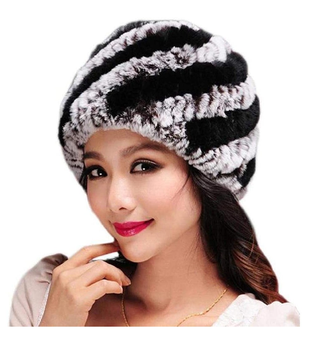 Skullies & Beanies Hats for Women Winter Adorable Oversized Soft Faux Fur Warm Hats Thick Caps - Black - CH18L46T7ET $12.73