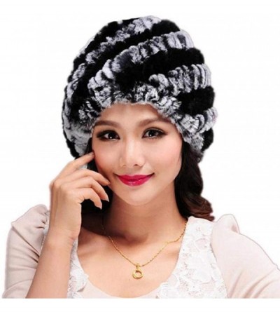 Skullies & Beanies Hats for Women Winter Adorable Oversized Soft Faux Fur Warm Hats Thick Caps - Black - CH18L46T7ET $12.73