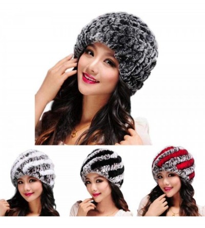 Skullies & Beanies Hats for Women Winter Adorable Oversized Soft Faux Fur Warm Hats Thick Caps - Black - CH18L46T7ET $12.73