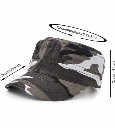 Baseball Caps Flat Top Baseball Cap- Men Women Cotton Baseball Twill Army Millitary Hat Cap - Grey - CZ18CHAZ2AI $8.96