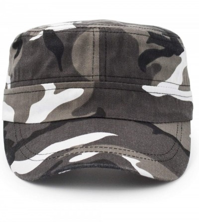 Baseball Caps Flat Top Baseball Cap- Men Women Cotton Baseball Twill Army Millitary Hat Cap - Grey - CZ18CHAZ2AI $8.96