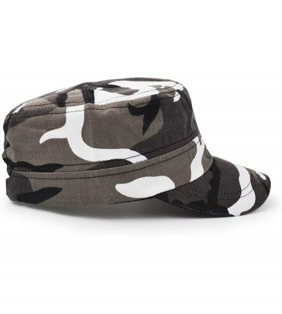 Baseball Caps Flat Top Baseball Cap- Men Women Cotton Baseball Twill Army Millitary Hat Cap - Grey - CZ18CHAZ2AI $8.96