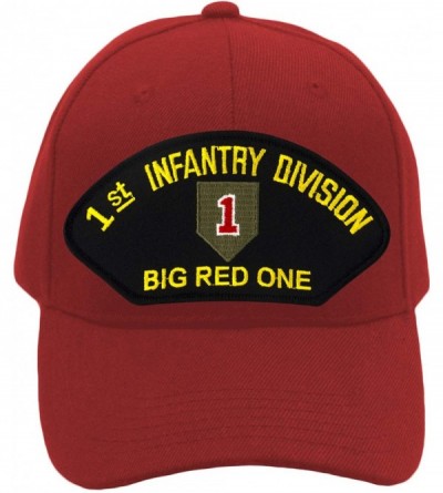 Baseball Caps 1st Infantry Division - Big Red One Hat/Ballcap Adjustable"One Size Fits Most" - Red - CC18XIIUGYO $43.57