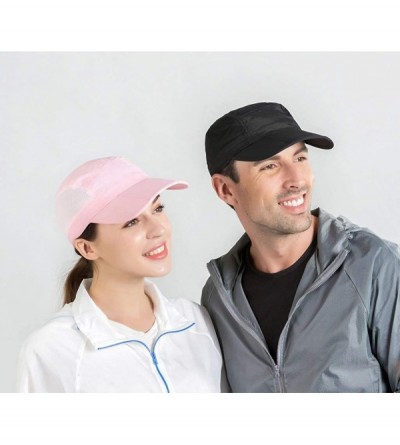 Sun Hats Unisex Breathable Quick Dry Mesh Baseball Cap Sun Hat Running Cap - Pink - C318Q6X05SD $11.38