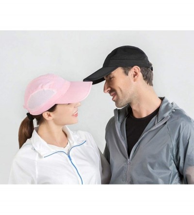 Sun Hats Unisex Breathable Quick Dry Mesh Baseball Cap Sun Hat Running Cap - Pink - C318Q6X05SD $11.38