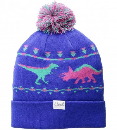 Skullies & Beanies Women's The Dina Dinosaur Beanie with Pom - Blue - C012O6KFL25 $18.05