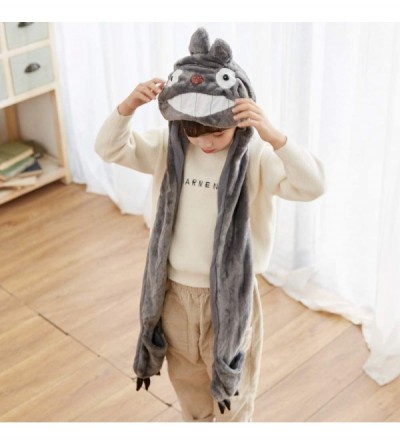 Skullies & Beanies Novelty Animal Cosplay Cap - Warm Headwraps with Mittens (Totoro Without Finger Puppets) - CY11QG0EGWX $15.25