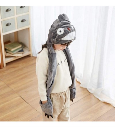 Skullies & Beanies Novelty Animal Cosplay Cap - Warm Headwraps with Mittens (Totoro Without Finger Puppets) - CY11QG0EGWX $15.25