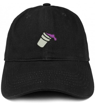 Baseball Caps Double Cup Morning Coffee Embroidered Soft Crown 100% Brushed Cotton Cap - Black - CR182H3QGQC $33.81