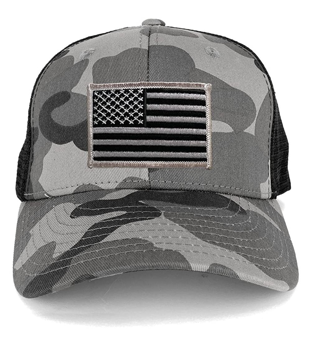 Baseball Caps US American Flag Embroidered Iron on Patch Adjustable Urban Camo Trucker Cap - UUB - Black Grey Patch - CY12N60...