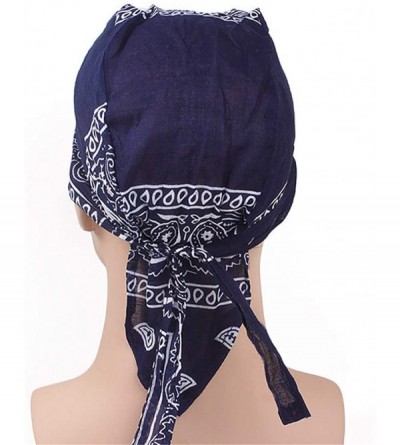 Skullies & Beanies Durag Skull Cap Cotton Biker Motorcycle Bandana Head Wrap Du Doo Do Rag Rags - White-2pcs - C9197TXNZQS $8.90