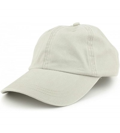 Baseball Caps Low Profile Plain Washed Pigment Dyed 100% Cotton Twill Dad Cap - Beige - CQ12O9VPN0E $29.46