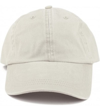 Baseball Caps Low Profile Plain Washed Pigment Dyed 100% Cotton Twill Dad Cap - Beige - CQ12O9VPN0E $15.11