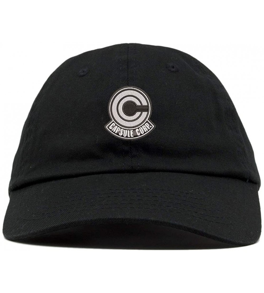 Baseball Caps Capsule Corp Low Profile Low Profile Embroidered Dad Hat - Vc300_black - CG18OLIGAZU $20.04
