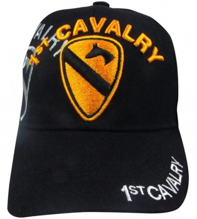 Baseball Caps US Warriors Men's U.S. Army 1st Cavalry Division Baseball Hat - Black - CM11JYOQPWR $31.68