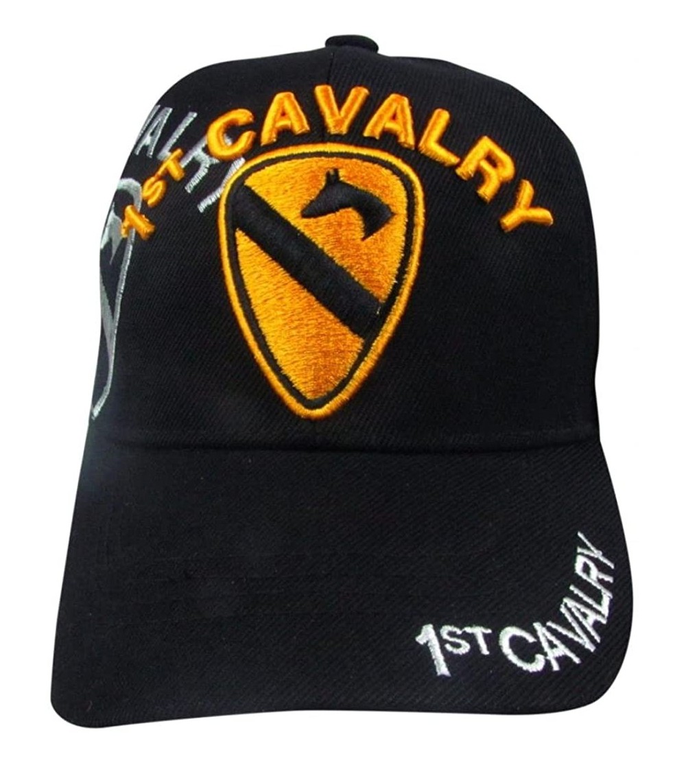 Baseball Caps US Warriors Men's U.S. Army 1st Cavalry Division Baseball Hat - Black - CM11JYOQPWR $12.75